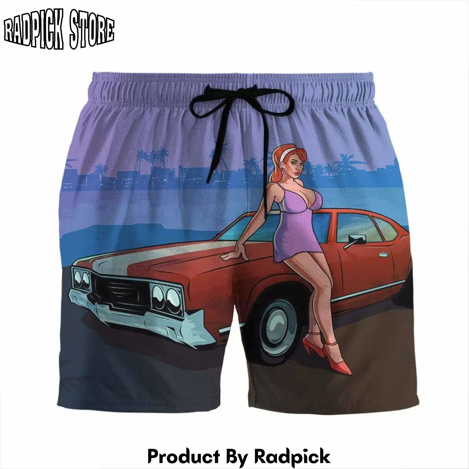 Radpick 3d gta vice city stories custom beach shorts swim trunks rp631468
